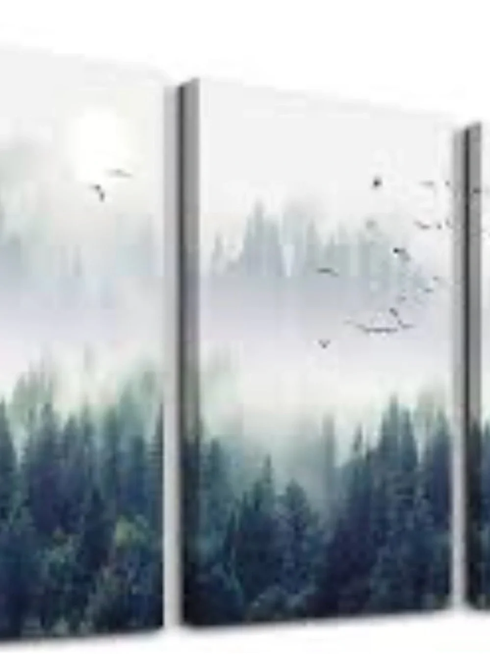 Modern Misty Forest Canvas Wall Art Triptych - Set of 3 (12